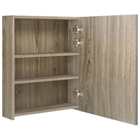 Armadietto Bagno con Specchio e LED Rovere 50x14x60 cm 326484