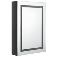 Armadietto Bagno con Specchio e LED Nero Lucido 50x13x70 cm cod mxl 65865