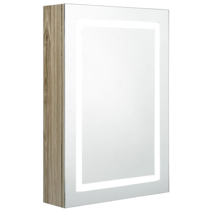 Armadietto Bagno con Specchio e LED Rovere 50x13x70 cm cod mxl 74651