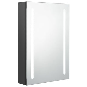 Armadietto Bagno con Specchio e LED Grigio 50x13x70 cm cod 12379