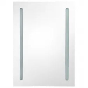 Armadietto Bagno con Specchio e LED Grigio 50x13x70 cm cod 12379