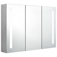 Armadietto Bagno con Specchio e LED Grigio Cemento 89x14x62 cm cod mxl 75928