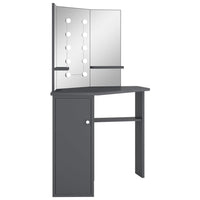 Tavolino da Trucco Angolare con LED Grigio 111x54x141,5 cm cod mxl 73419