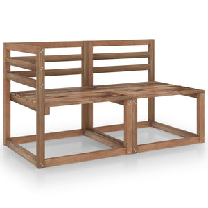 Set Salotto Giardino 2 pz Marrone in Legno di Pino Impregnato 316194