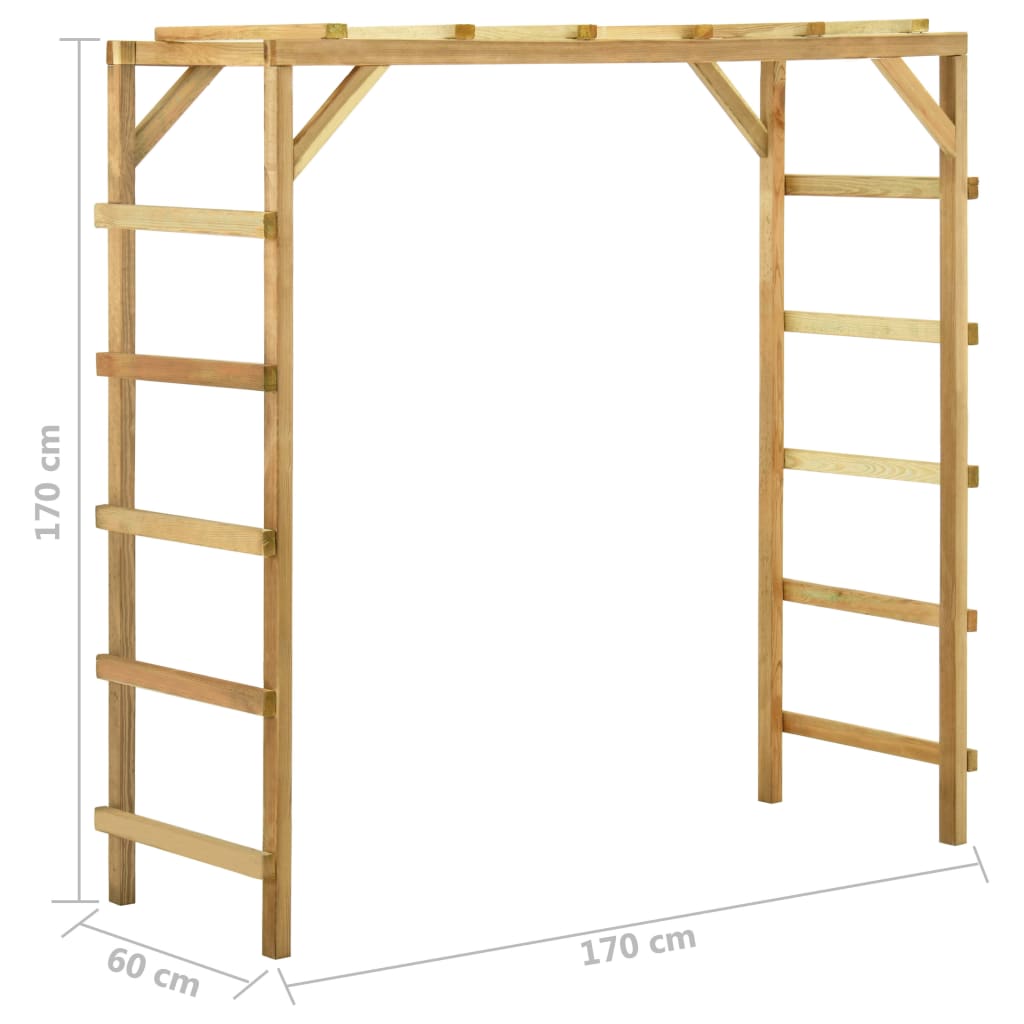 Struttura per Arrampicata 170x60x170 cm Legno Massello di Pino 315625