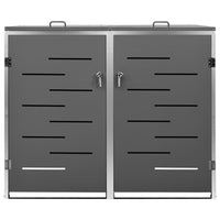 Copri Bidoni Pattumiera Doppia 138x77,5x115,5 cm Acciaio Inox 149555