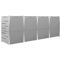 Copri Bidoni Pattume Quadruplo 276,5x77,5x115,5cm Acciaio Inox cod mxl 54261