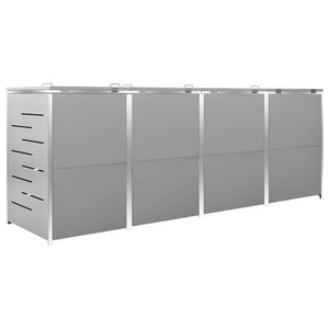 Copri Bidoni Pattume Quadruplo 276,5x77,5x115,5cm Acciaio Inox cod mxl 54261