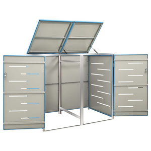 Copri Bidoni Pattumiera Doppia 138x77,5x115,5 cm Acciaio Inox