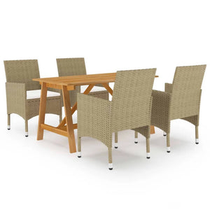 Set Mobili da Pranzo per Giardino 5 pz Beige  cod mxl 42190