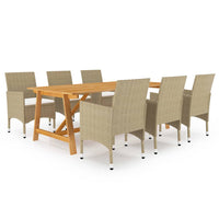 Set Mobili da Pranzo per Giardino 7 pz Beige 3068794