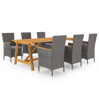 Set da Pranzo da Giardino 7 pz Grigio 3068797