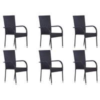 Set Mobili da Pranzo per Giardino 7 pz Nero 3068807