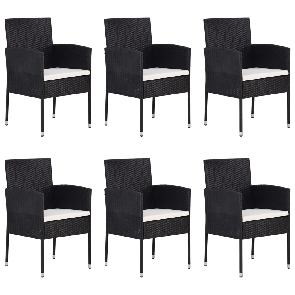 Set Mobili da Pranzo per Giardino 7 pz Nero 3068838