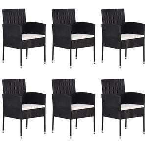 Set Mobili da Pranzo per Giardino 7 pz Nero 3068838