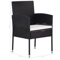 Set Mobili da Pranzo per Giardino 7 pz Nero 3068838