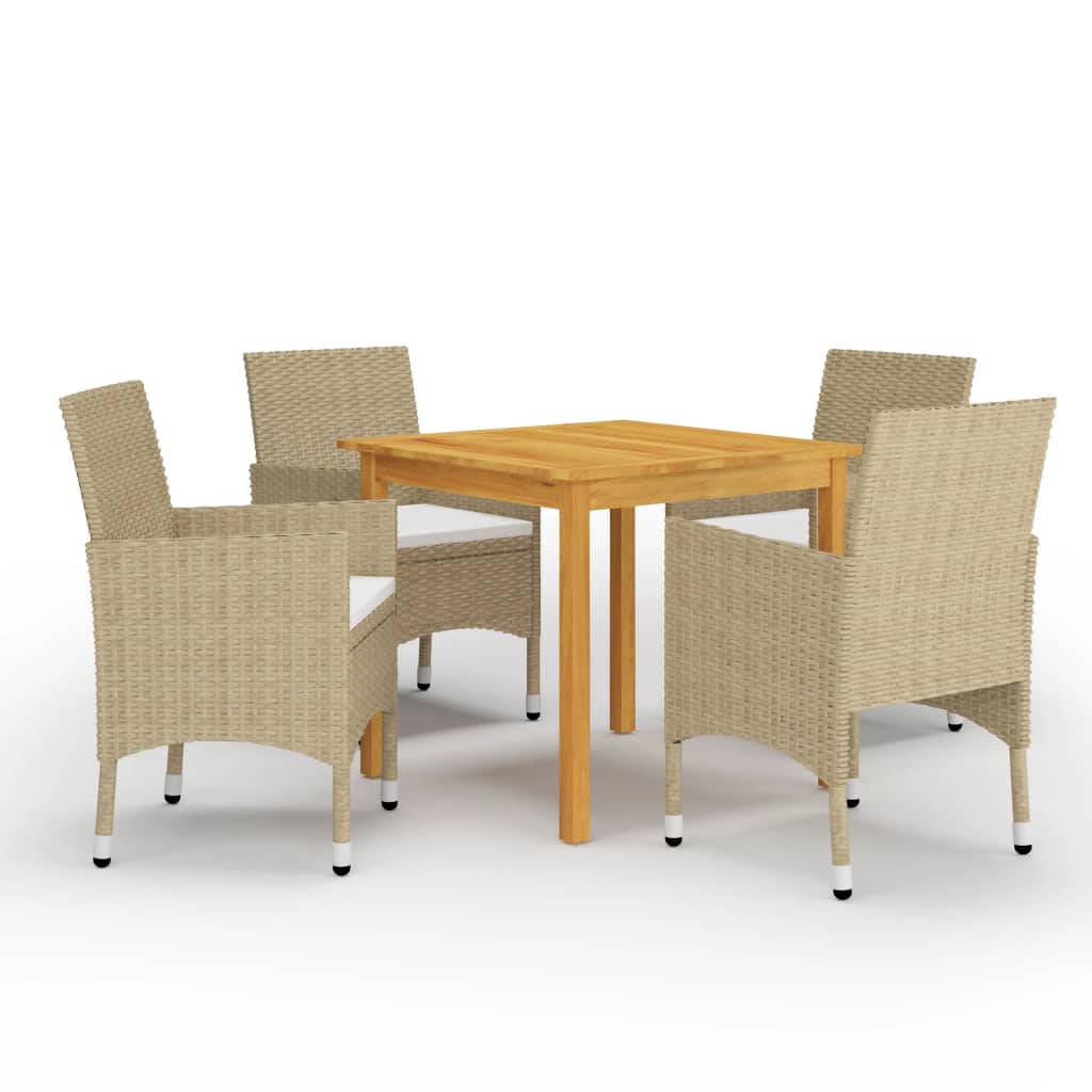 Set Mobili da Pranzo per Giardino 5 pz Beige 3067673