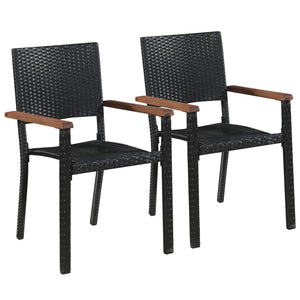 Set Mobili da Pranzo per Giardino 3 pz Nero cod mxl 35628