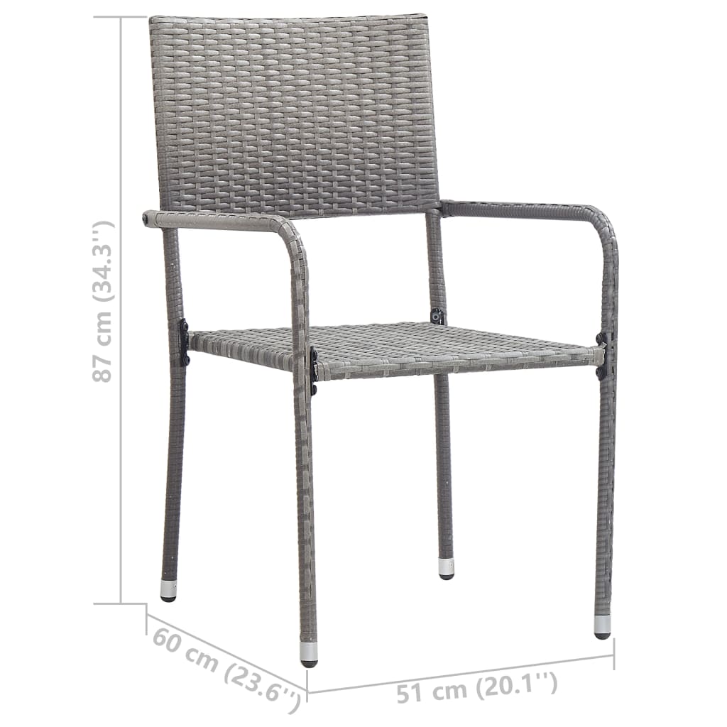 Set Mobili da Pranzo per Giardino 3 pz Grigio cod mxl 41270