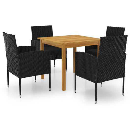 Set Mobili da Pranzo per Giardino 5 pz Nero cod mxl 41267