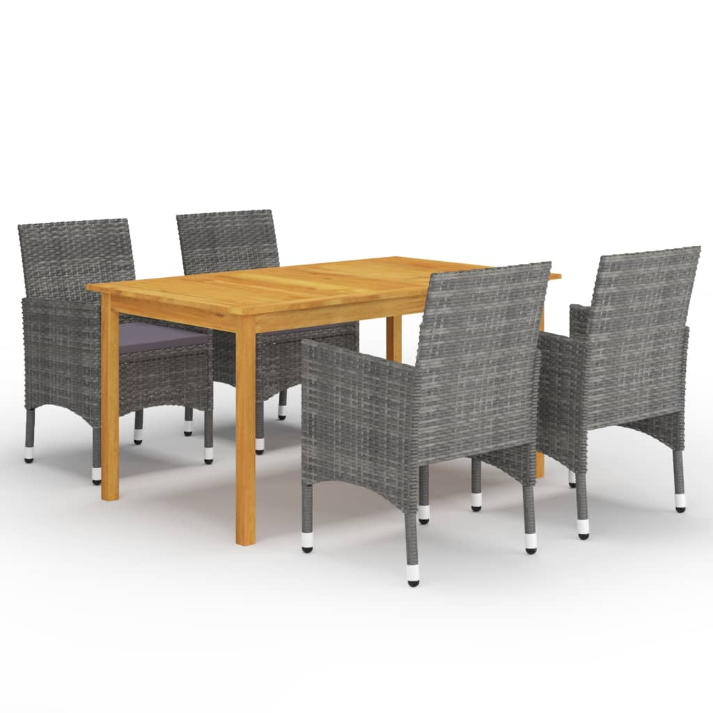 Set Mobili da Pranzo per Giardino 5 pz Grigio 3067762