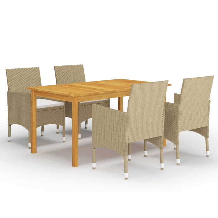 Set Mobili da Pranzo per Giardino 5 pz Beige