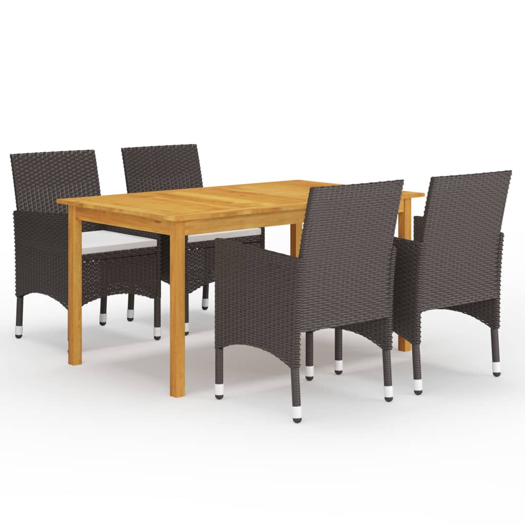 Set Mobili da Pranzo per Giardino 5 pz Marrone 3067764