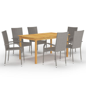 Set Mobili da Pranzo per Giardino 7 pz Grigio cod mxl 43701