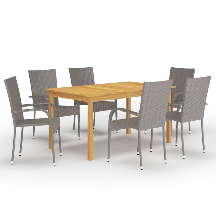 Set Mobili da Pranzo per Giardino 7 pz Grigio cod mxl 43701