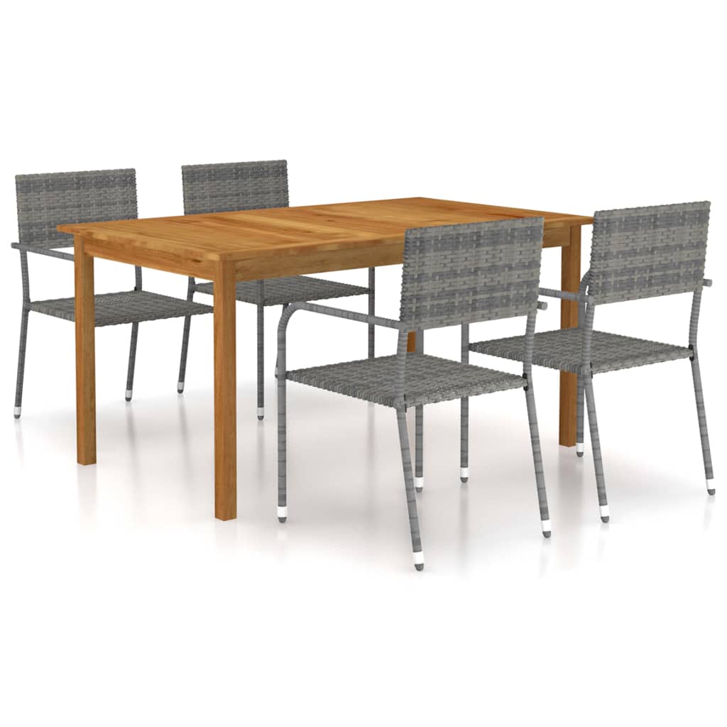 Set Mobili da Pranzo per Giardino 5 pz Grigio 3067829