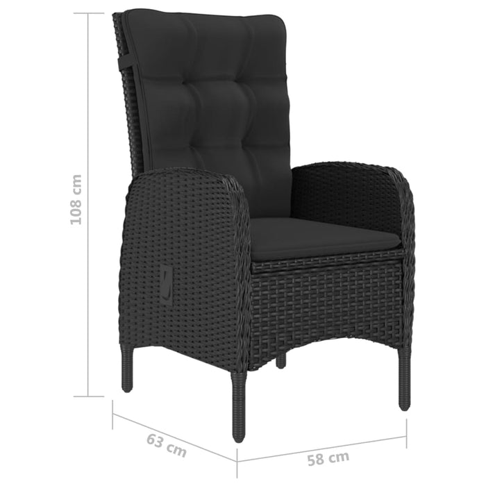 Set da Pranzo da Giardino 9 pz Nero 3067870