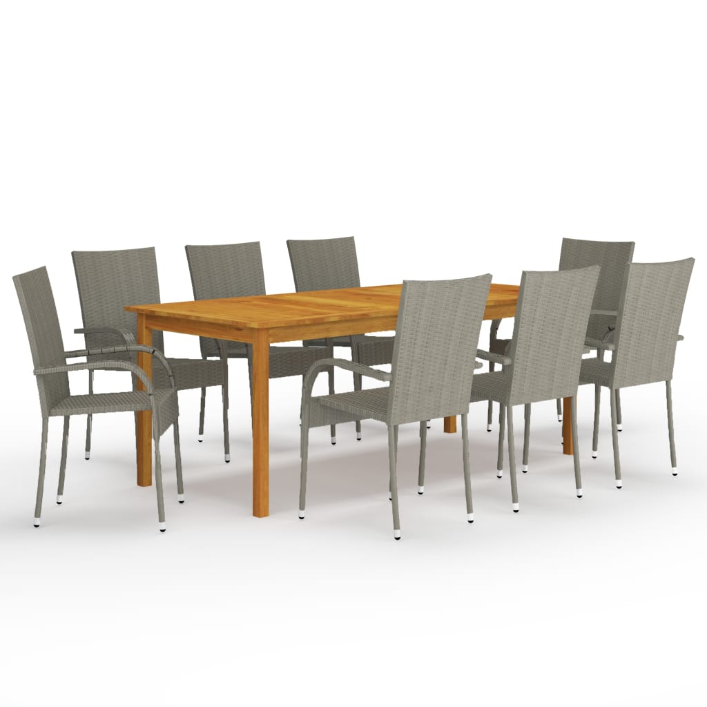 Set da Pranzo da Giardino 9 pz Grigio cod mxl 40661