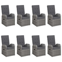 Set da Pranzo da Giardino 9 pz Grigio cod mxl 41636