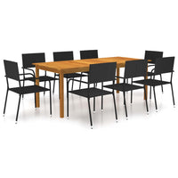 Set da Pranzo da Giardino 9 pz Nero cod mxl 36976