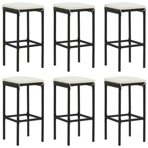 Set da Bar da Giardino 7 pz con Cuscini Nero 3068011