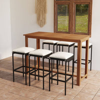 Set da Bar da Giardino 7 pz con Cuscini Nero 3068011