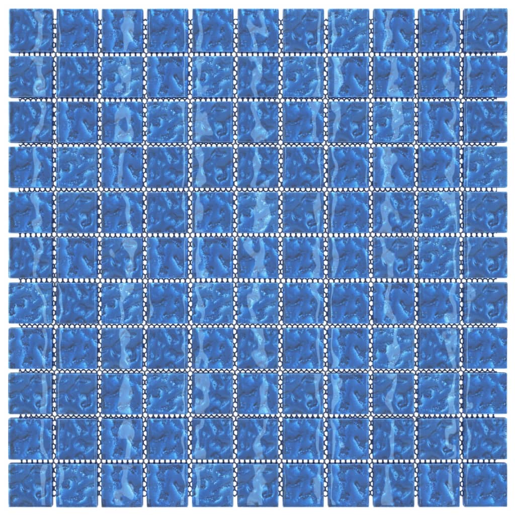 Piastrelle Mosaico 11 pz Blu 30x30 cm in Vetro cod mxl 66906