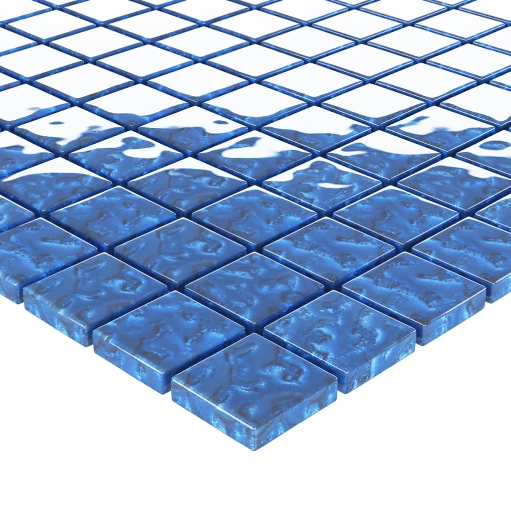 Piastrelle Mosaico 11 pz Blu 30x30 cm in Vetro 327307