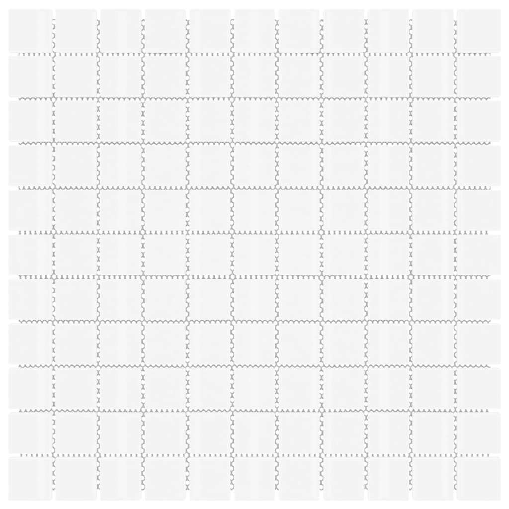 Piastrelle Mosaico 11 pz Bianco 30x30 cm in Vetro 327311