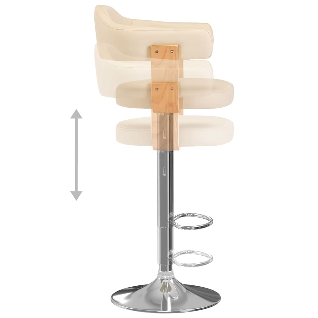 Sgabelli da Bar 2 pz Crema in Legno Curvo e Similpelle cod mxl 68896