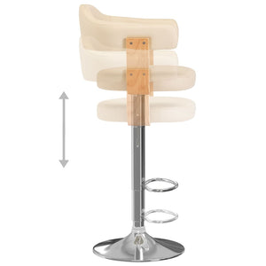 Sgabelli da Bar 2 pz Crema in Legno Curvo e Similpelle cod mxl 68896