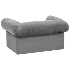 Divano per Cani con Cassetto Grigio 75x50x38 cm in Peluche 171076