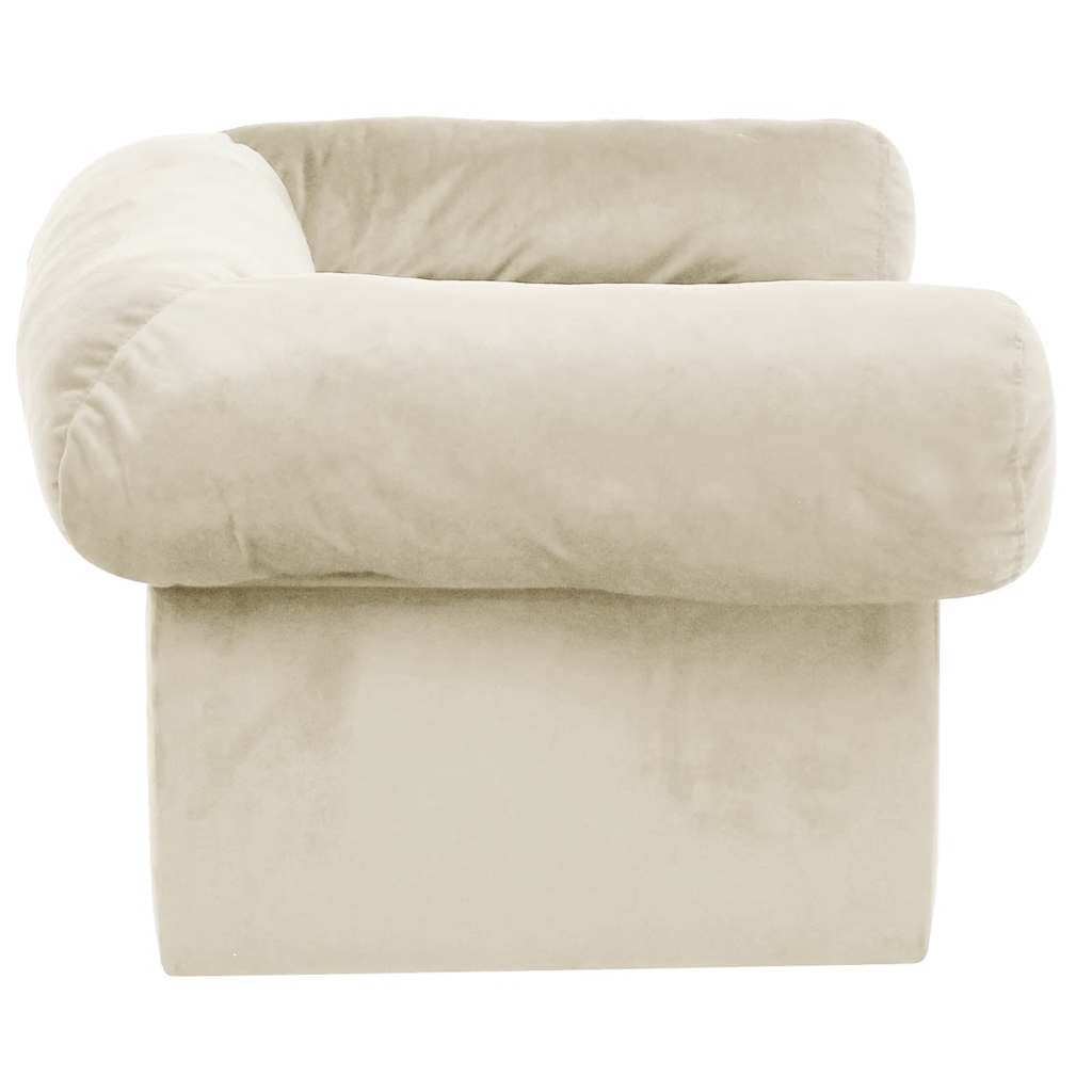 Divano per Cani con Cassetto Crema 75x50x38 cm in Peluche 171082