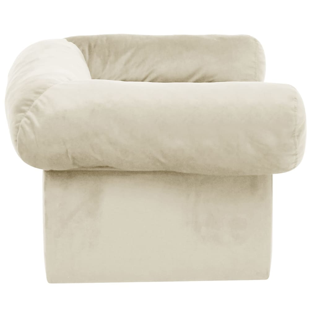 Divano per Cani con Cassetto Crema 75x50x38 cm in Peluche 171082