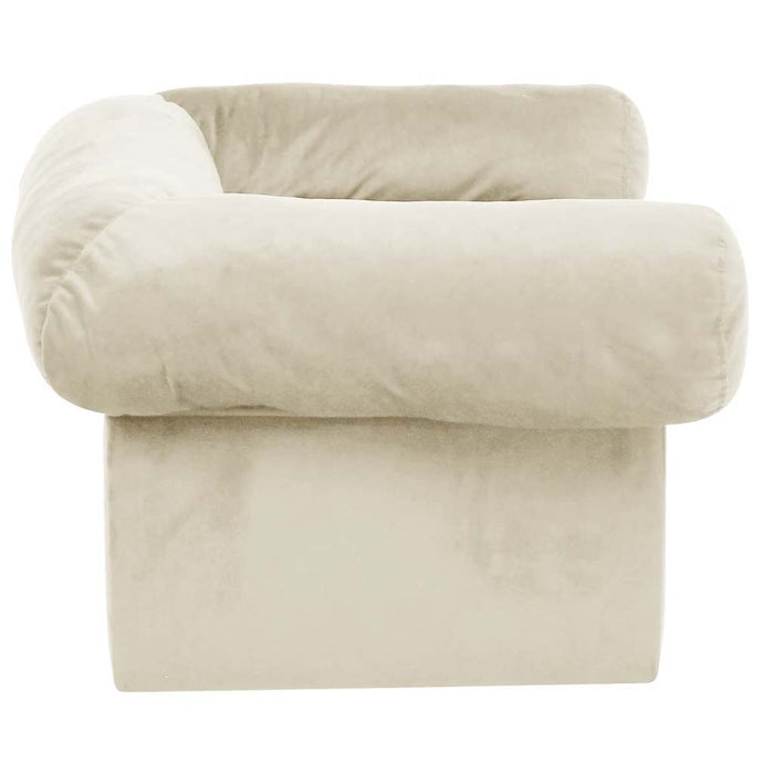 Divano per Cani con Cassetto Crema 75x50x38 cm in Peluche 171082