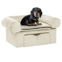 Divano per Cani con Cassetto Crema 75x50x38 cm in Peluche 171082