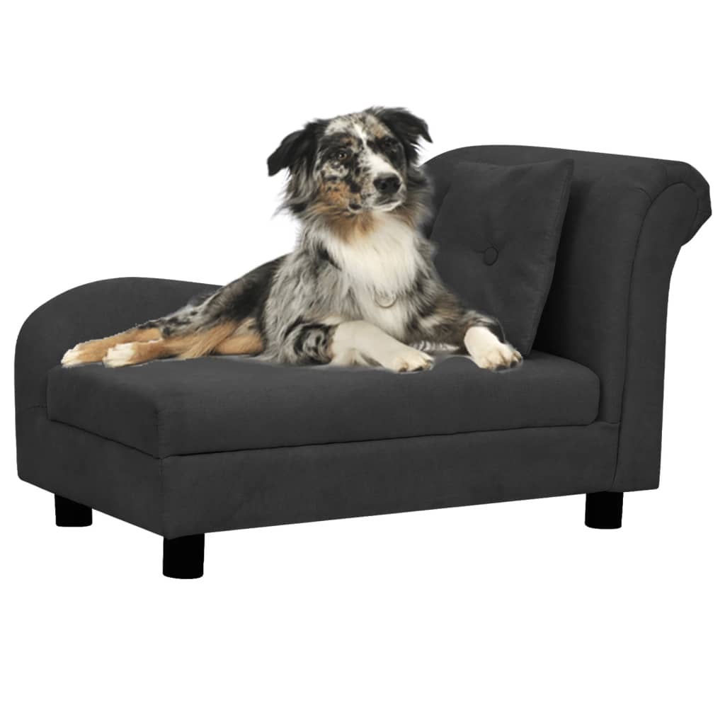 Divano per Cani con Cuscino Nero 83x44x44 cm in Peluche 171102