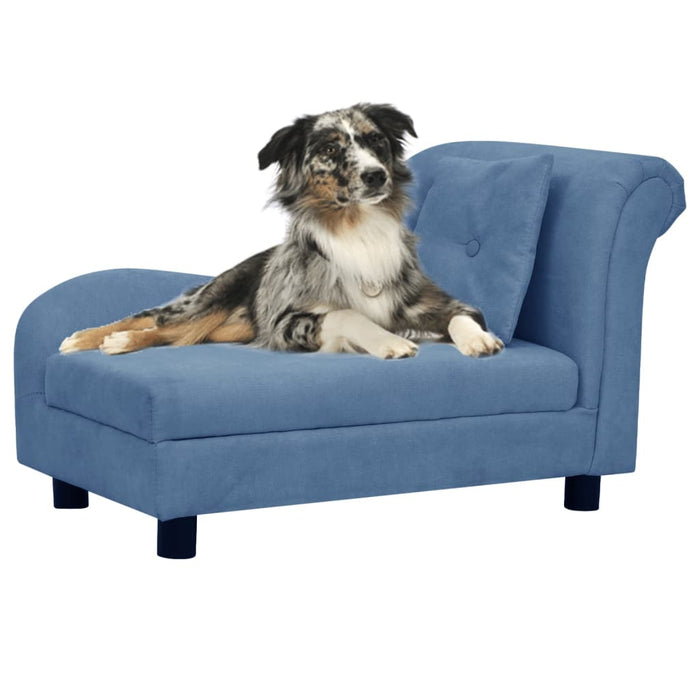 Divano per Cani con Cuscino Blu 83x44x44 cm in Peluche 171104