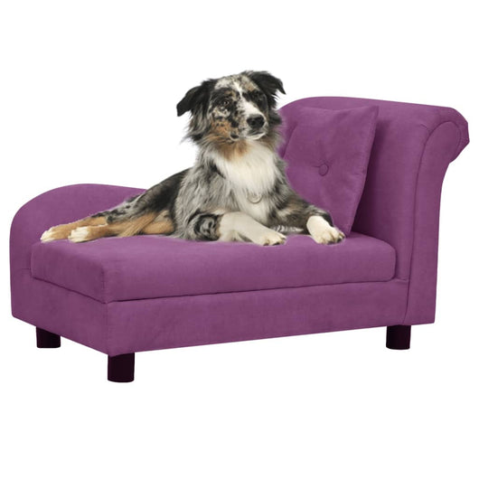 Divano per Cani con Cuscino Borgogna 83x44x44 cm in Peluche 171105