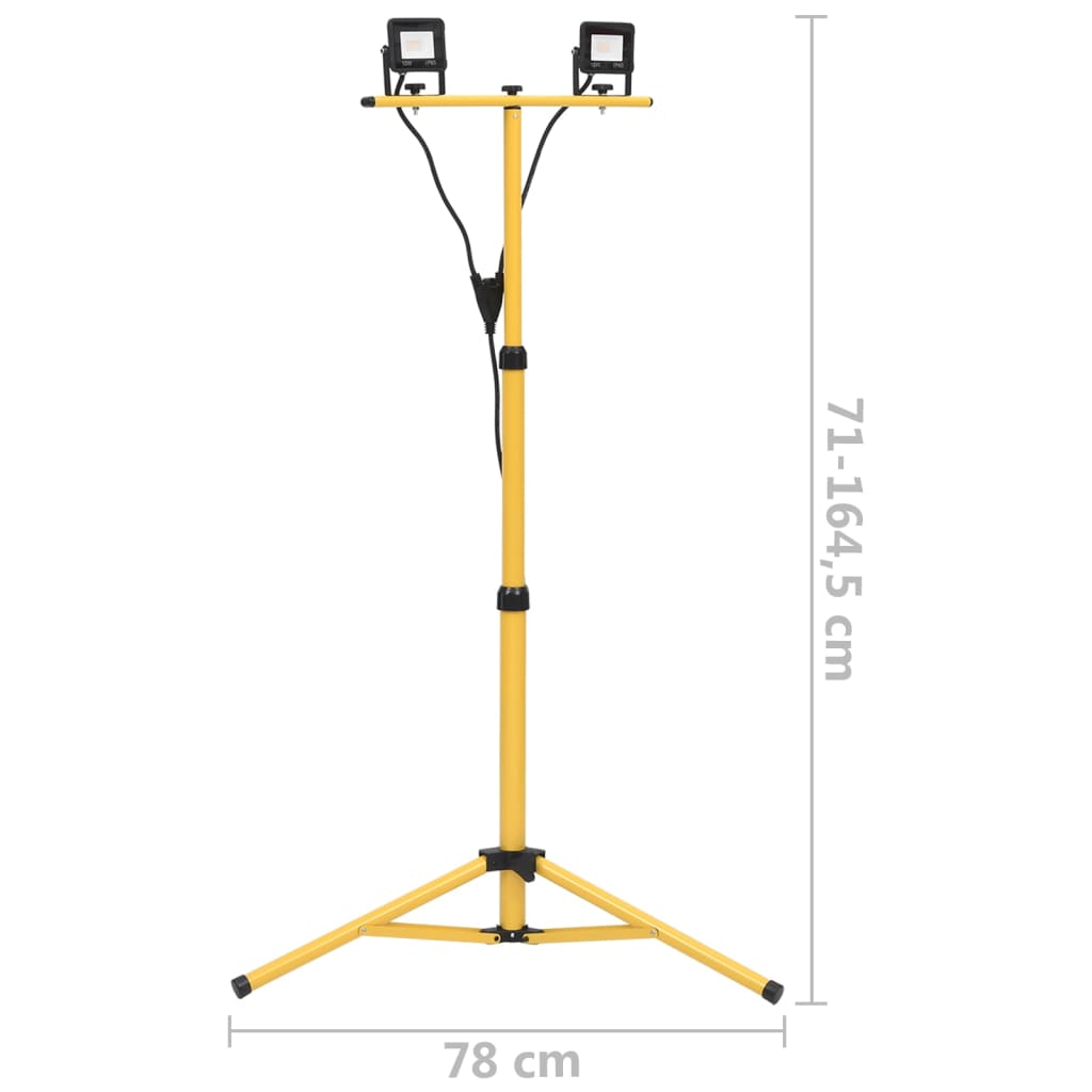 Faretto a LED con Treppiede 2x10 W Bianco Freddo cod mxl 68115